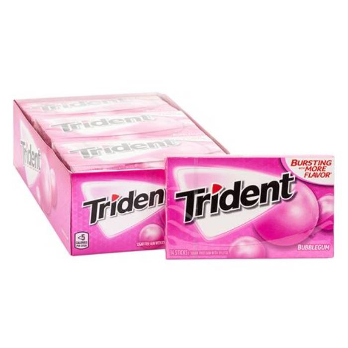 Trident Bubblegum 18 Sticks 12-Pack