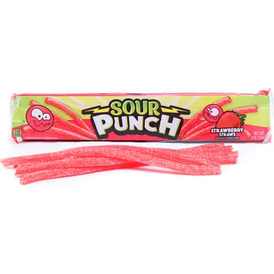 Sour Punch Straws Strikin' Strawberry 48 oz 24-Count