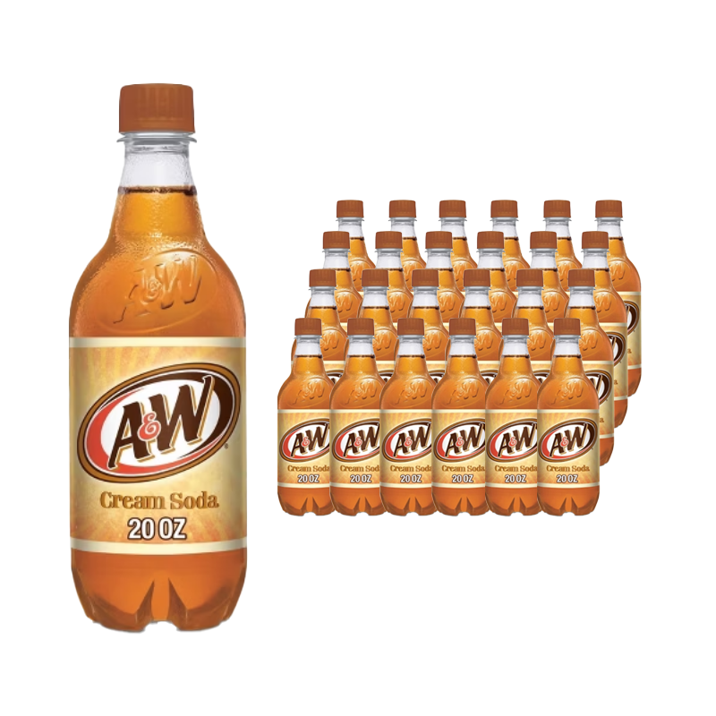 A&W Cream Soda 20 oz 24-Pack