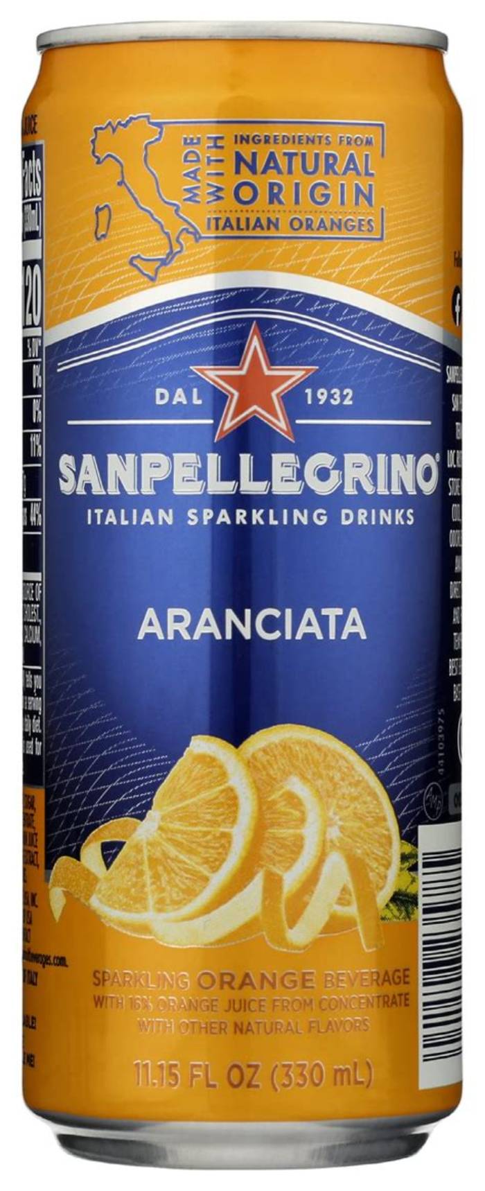 San Pellegrino Aranciata Can 12 oz 24-Pack