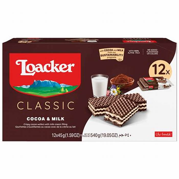 Loacker Wafer Cocoa & Milk 45 g 12-Pack