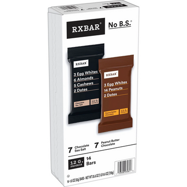 RXBAR Protein Bar Variety Pack (7 Chocolate / 7 Peanut Butter Chocolate) 1.8 oz 14-Count