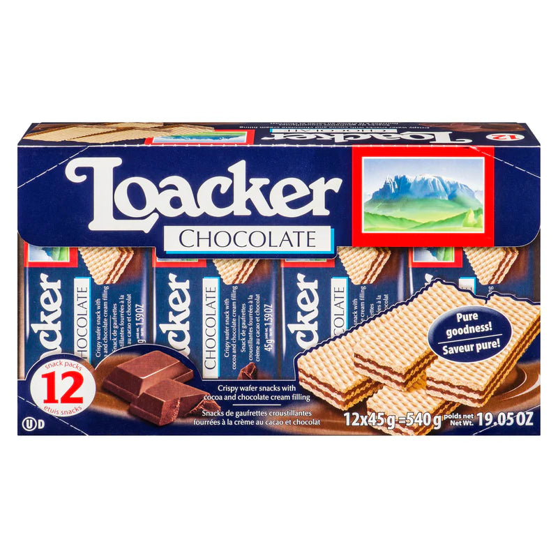 Loacker Wafer Chocolate 45 g 12-Pack