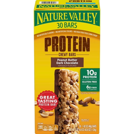 Nature Valley Protein Peanut Butter Dark Chocolate Chewy Bar 1.42 oz 30-Pack