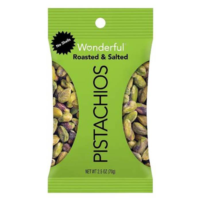 Wonderful Pistachios No Shells Roasted & Salted 2.5 oz 3x8-Pack