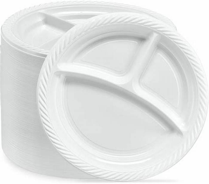 Plastic Plate Divided 9" 20-Count 25-Pack