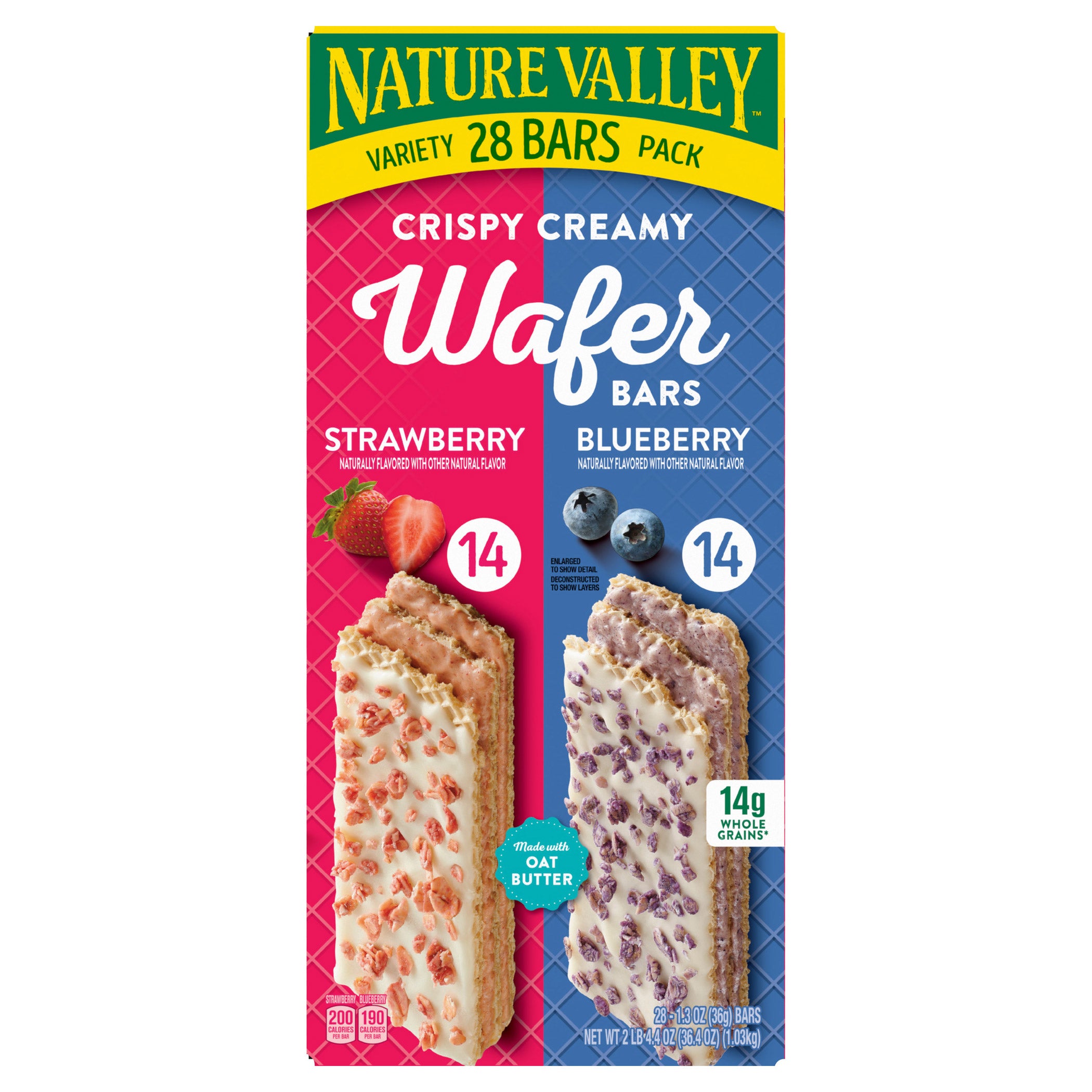 Nature Valley Crispy Creamy Wafer Mix Strawberry/Blueberry 1.3 oz 28-Pack