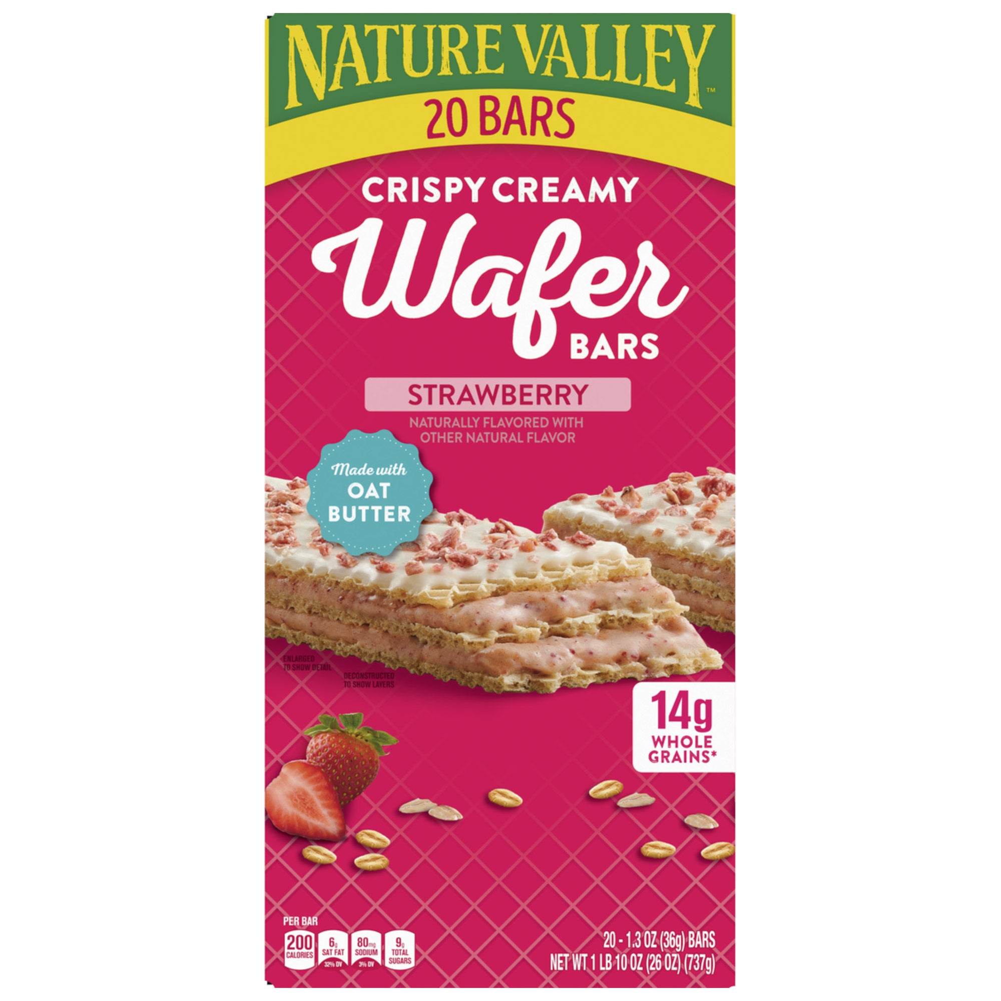 Nature Valley Crispy Creamy Wafer Bar Strawberry 1.3 oz 20-Pack