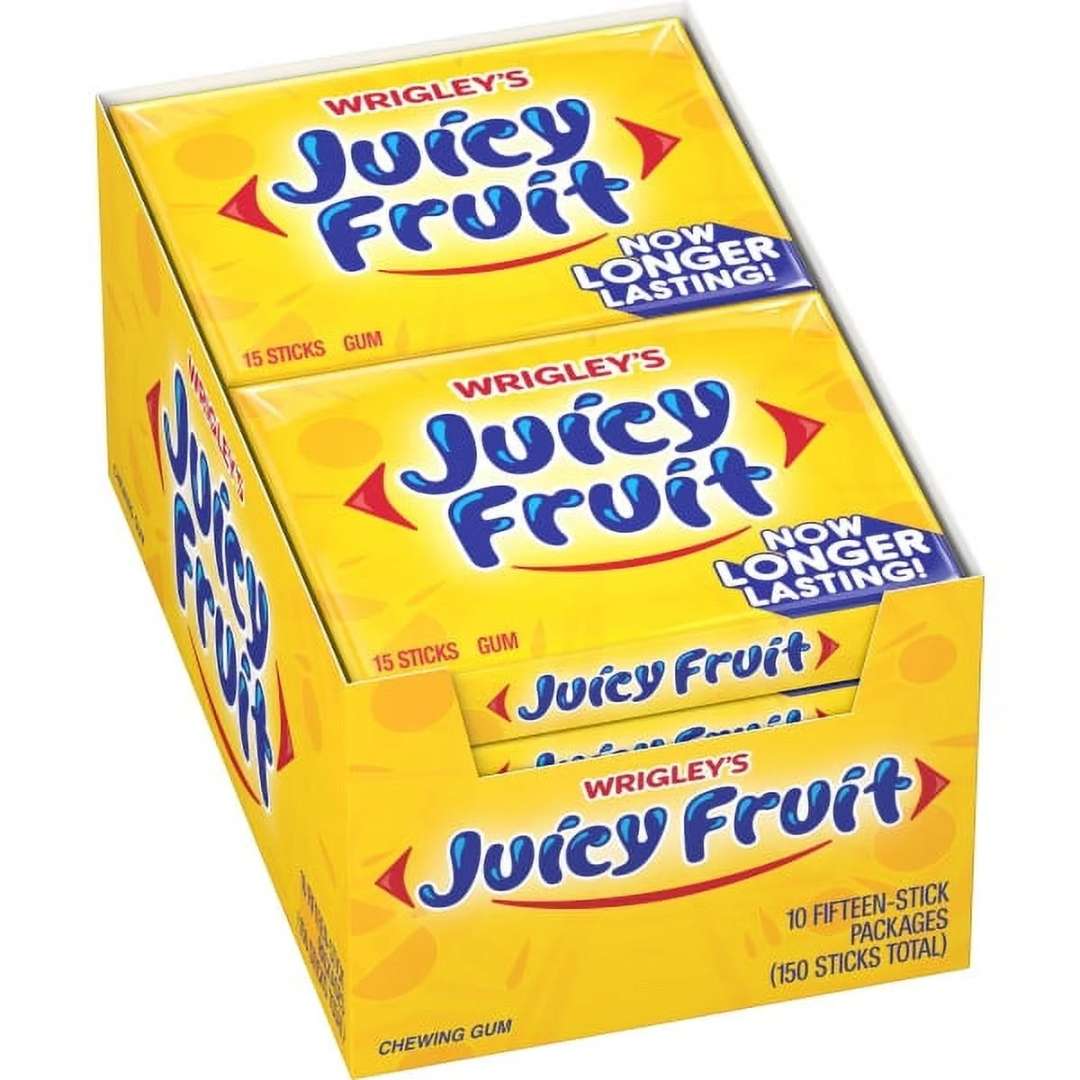 Wrigley's Juicy Fruit Slim Pack 15 Sticks 10-Pack