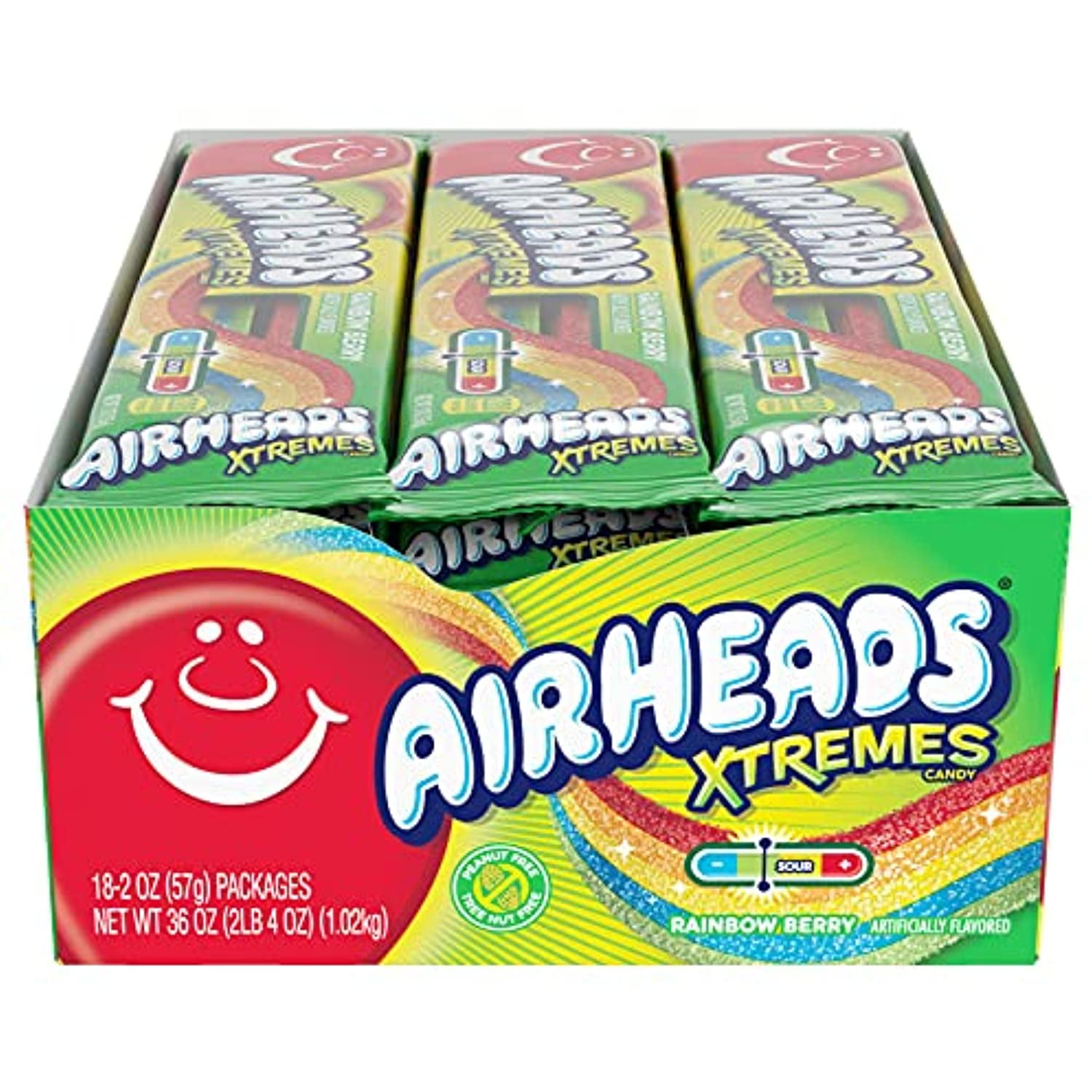 Airheads Xtremes Sour Straws 18 Rolls