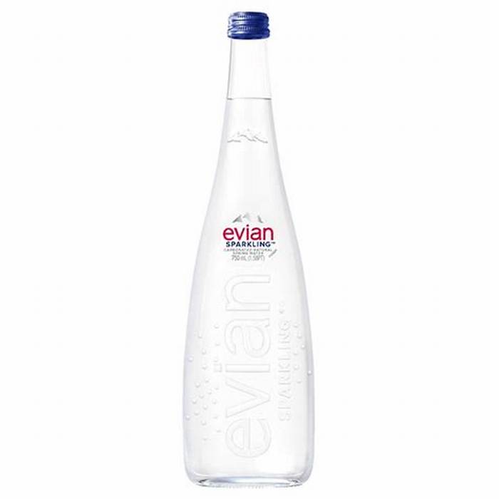Evian Sparkling Water Glass 750 ml 12-Pack