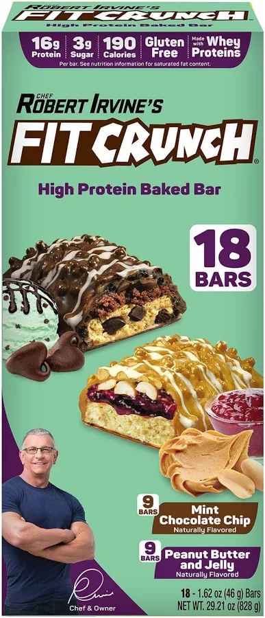 FitCrunch Protein Bars (Mint Chocolate / Peanut Butter) 1.62 oz 18-Count