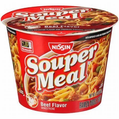 Nissin Souper Meal Beef Flavor 4.3 oz 12-Pack