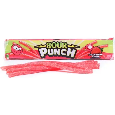 Sour Punch Straws Strikin' Strawberry 48 oz 24-Count