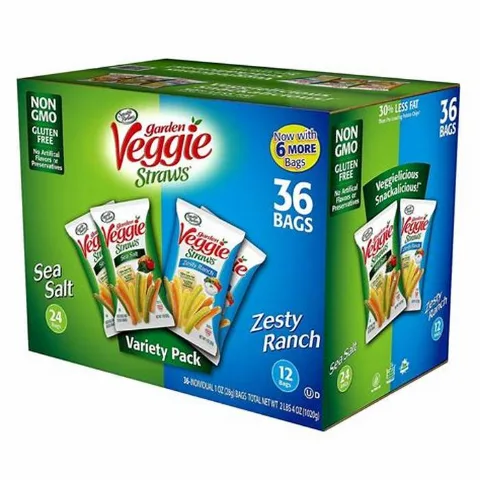 Garden Veggie Straws Variety (24 Sea Salt & 12 Zesty Ranch) 1 oz 36-Pack