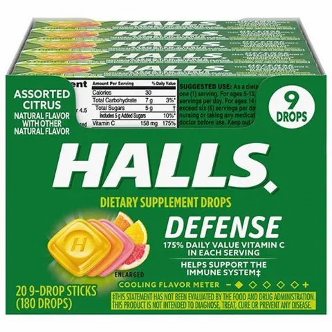 Halls Assorted Citrus 9 Drops 20-Pack