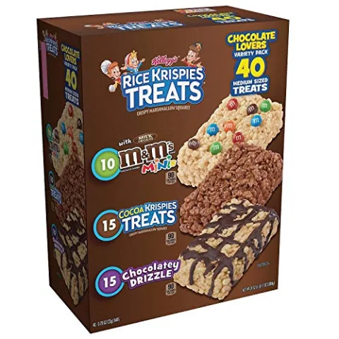 Kellogg's Rice Krispies Treats Variety (Rainbow/Chocolate/Chocolate Drizzle) 40-Count