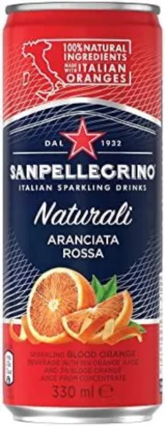 San Pellegrino Aranciata Rossa (Blood Orange) Can 12 oz 24-Pack