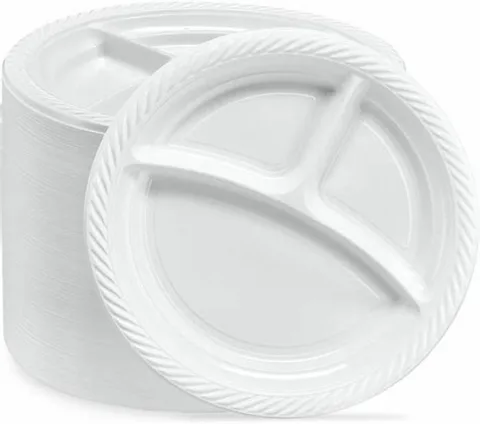 Plastic Plate Divided 9" 20-Count 25-Pack