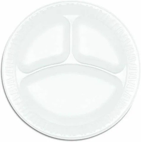 Foam Plate Divided 9" 20-Count 25-Pack
