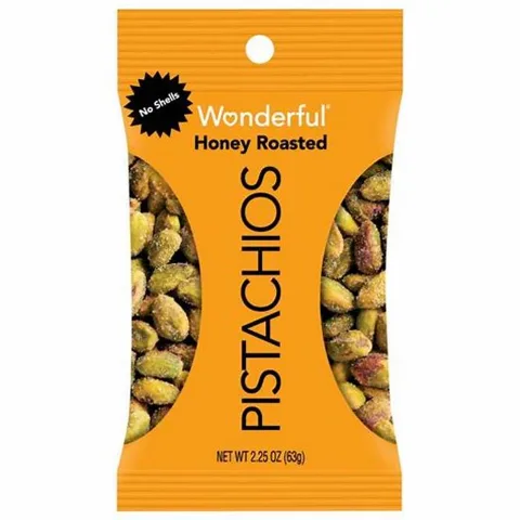 Wonderful Pistachios No Shells Honey Roasted 2.25 oz 3x8-Pack