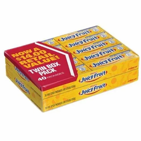 Wrigley's Juicy Fruit 5 Sticks 2x20-Pack