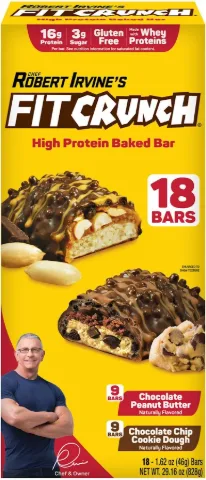 FitCrunch Protein Bars (Chocolate Chip / Chocolate Peanut) 1.62 oz 18-Count
