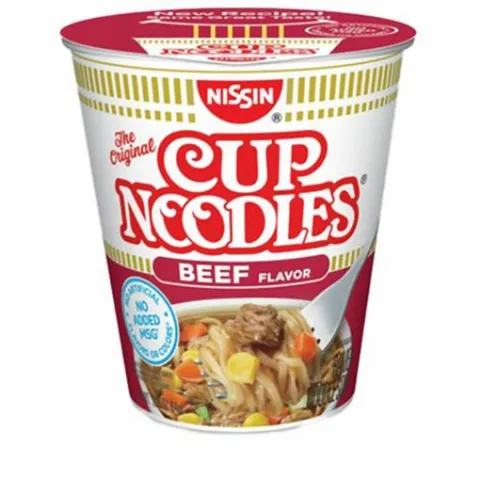 Nissin Cup Noodles Beef Flavor 2.25 oz 24-Pack