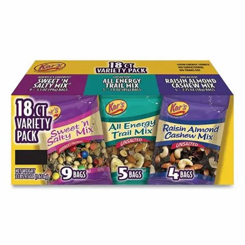 Kar's Variety Pack Sweet & Salty Energy Trail Raisin Almond 9.5 oz 18-Pack