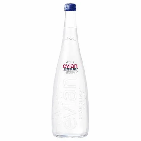 Evian Sparkling Water Glass 750 ml 12-Pack
