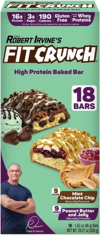 FitCrunch Protein Bars (Mint Chocolate / Peanut Butter) 1.62 oz 18-Count